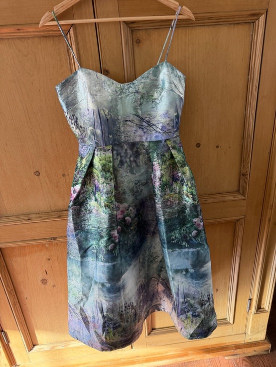 Monique Lhuillier Garden Print Metallic Dress - Picture 4 of 6